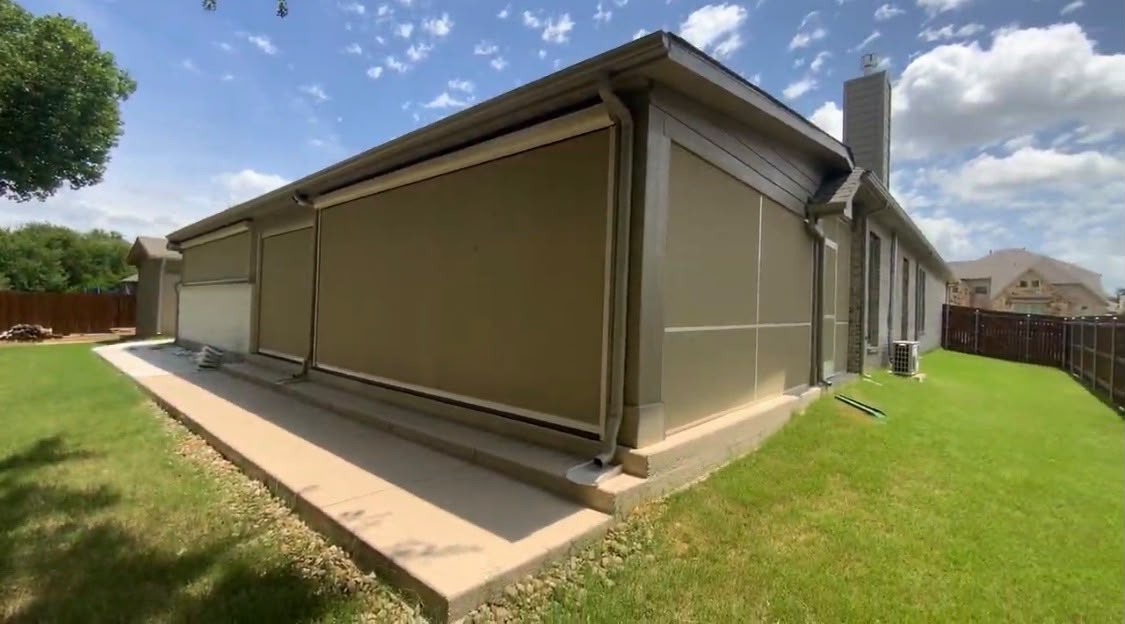Shade Doctor motorized screens installed on DFW home