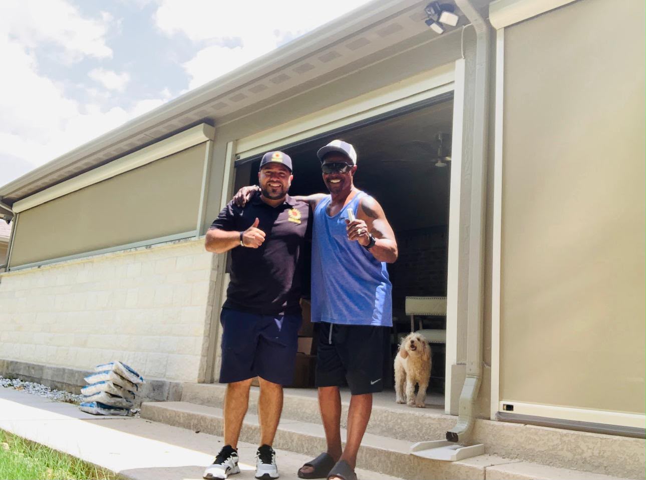 Jorge with happy customer after install