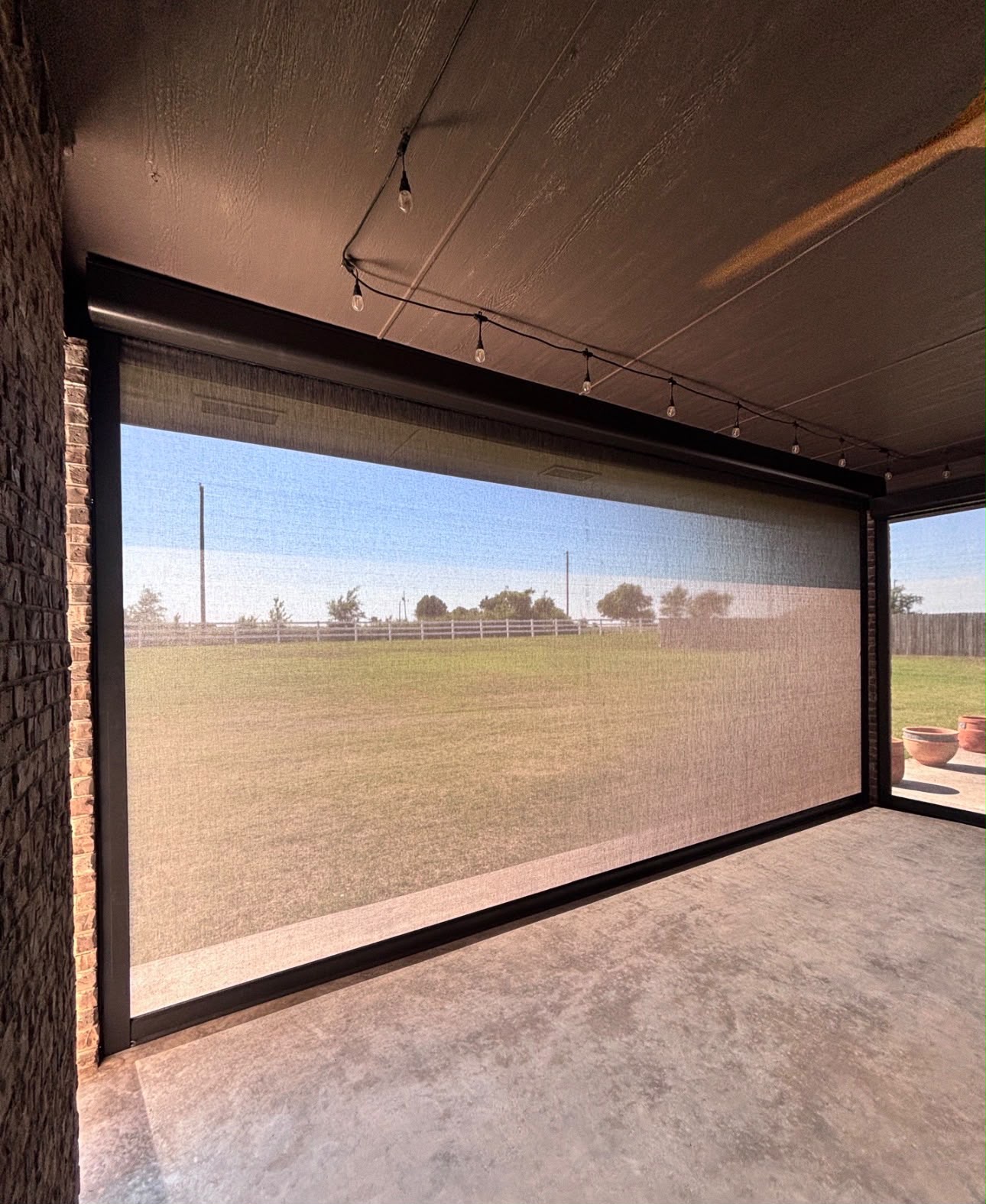 Interior view of solar screen