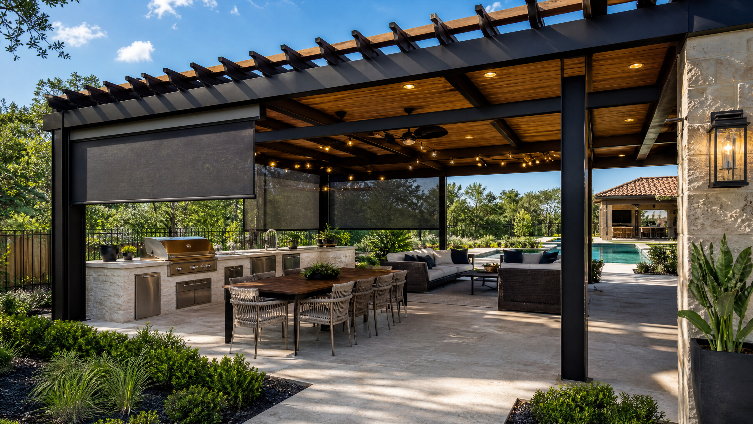 Custom luxury pergola